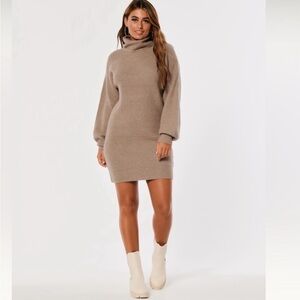 Hollister Knit Grey Turtleneck Sweater Dress Size XS 90s Y2K